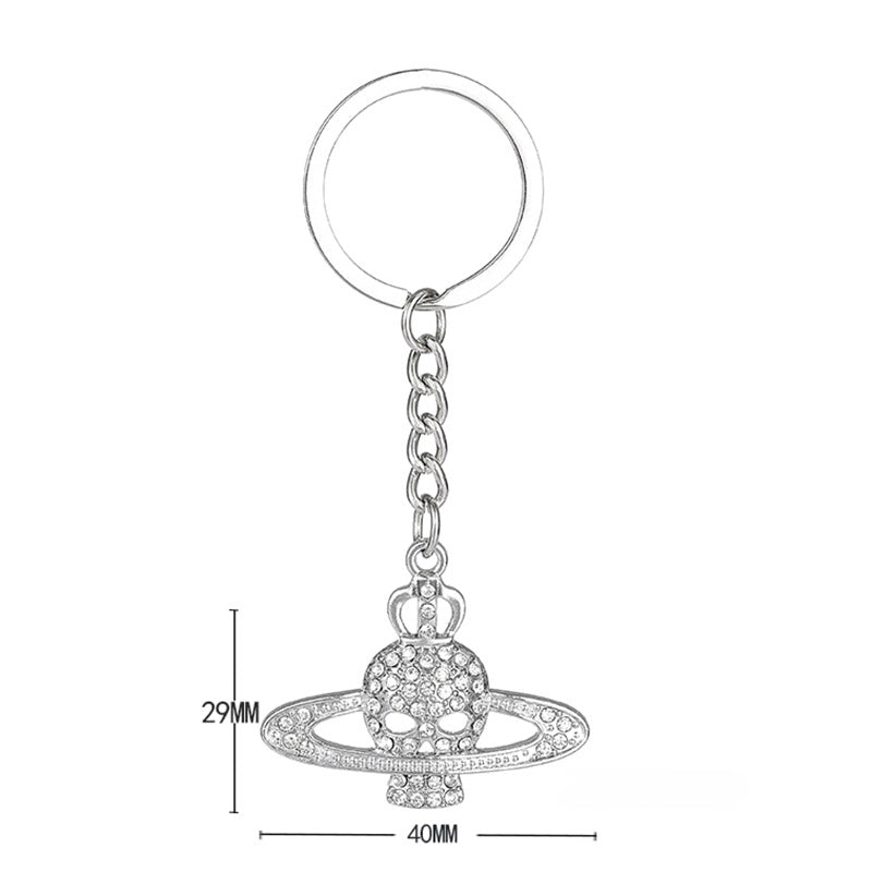 Wholesale Halloween Diamond Skull Saturn Halo Zinc Alloy Keychain